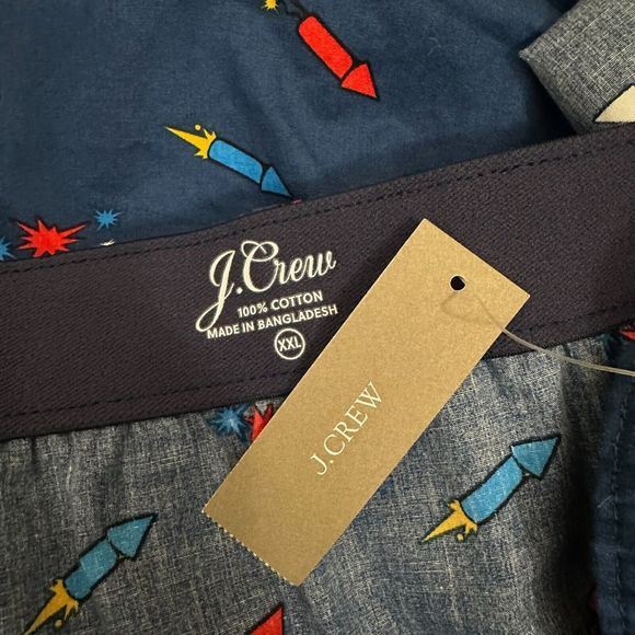 NWT J. CREW Mens Fireworks Printed Boxer Shorts in Dark Blue #AP860 - Picture 4 of 8